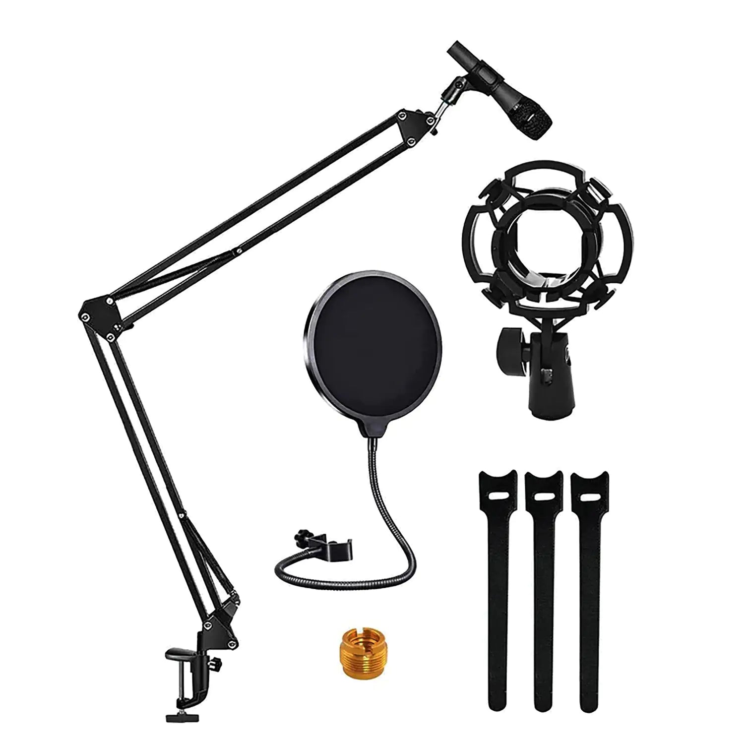 5Core Microphone Stand  Suspension Desk Scissor Boom Arm  w Shock Mount  Dual Layer Pop Filter